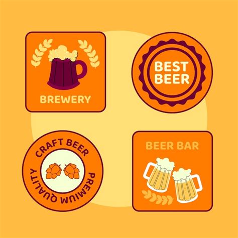 Juego De Posavasos De Barra De Cerveza Dibujado A Mano Vector Premium