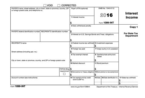 Understanding Your Tax Forms 2016 Form 1099 Int Interest Income Taxgirl