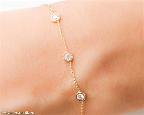 14k Gold Birthstone Bracelet Bracelets For Women Friendship Etsy Uk