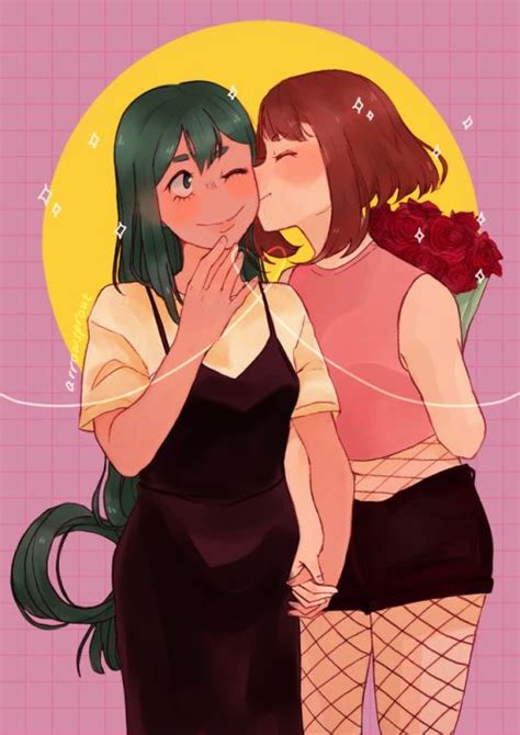 Bnha Ochako Uraraka X Tsuyu Asui Tsuchako My Hero Academia Tsuyu