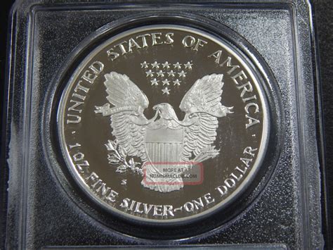 S Proof Silver Eagle Pcgs Pr Dcam Deep Cameo No Toning Spots