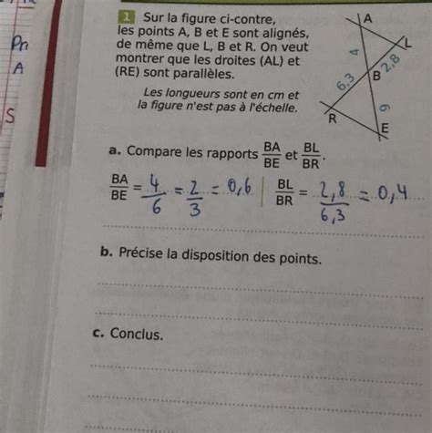 Sur La Figure Ci Contre Les Points A B Et E Sont Align S De M Me Que