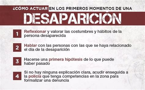 Cómo actuar en los primeros momentos de una desaparición