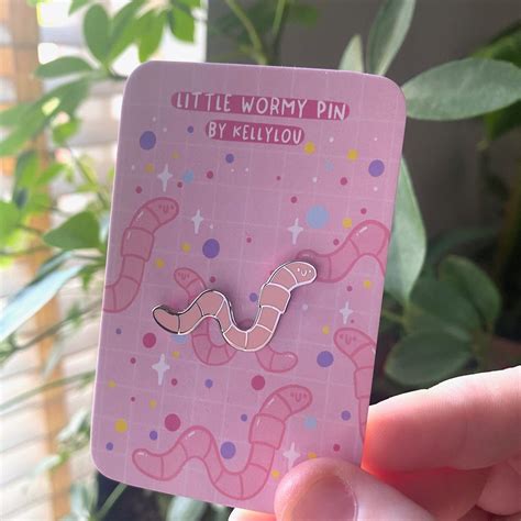 Wormy Enamel Pin Animal Pins Worm Pin Badge Wildlife Pins Kawaii Pins