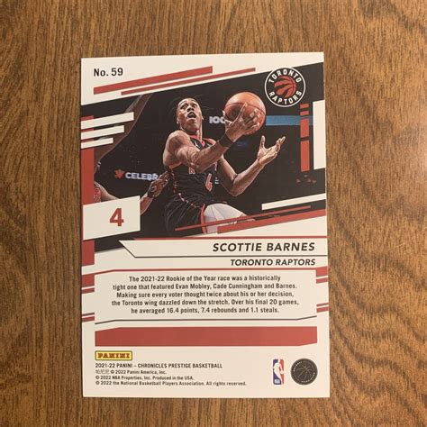 Panini Chronicles Prestige Scottie Barnes Rc Ebay