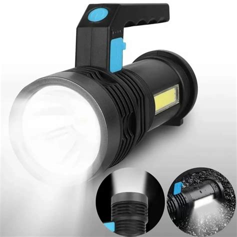 Waterproof 2 In 1 USB Rechargeable Spotlight Handheld Torch LED