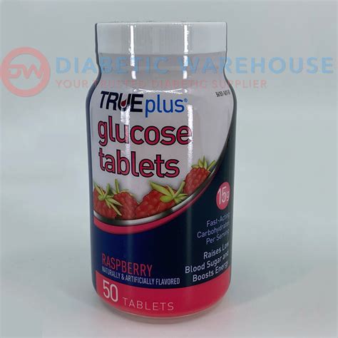 Trueplus Glucose Tablets Raspberry 50 Ct Pack Of 6