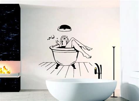 Free Shipping Wall Decals Woman In Bathroom Sexy Wall Mural Sticker Home Special Decor Salon Art