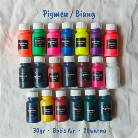 Jual Pigmen 30 Gram Biang Lukis Warna Cat Sablon Basis Air 20 Varian