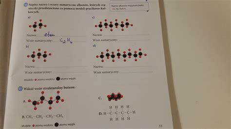 Napisz nazwy i wzory sumaryczne alkanów których cząsteczki