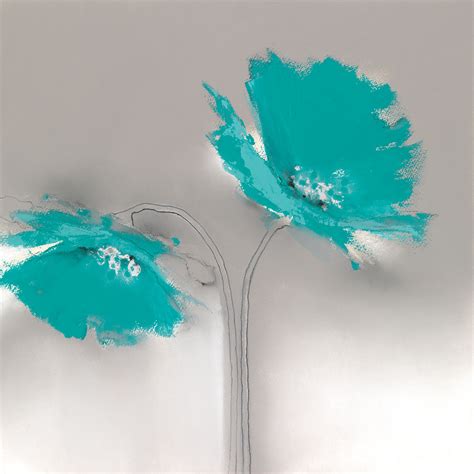 Aqua Platinum Petals II | Canadian Art Prints & Winn Devon Art Group Inc.