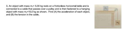 Solved 3. An object with mass m1=5.00 kg rests on a | Chegg.com 