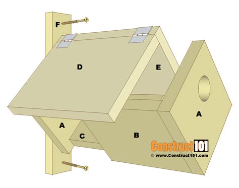 Simple Bluebird House Plans - Construct101