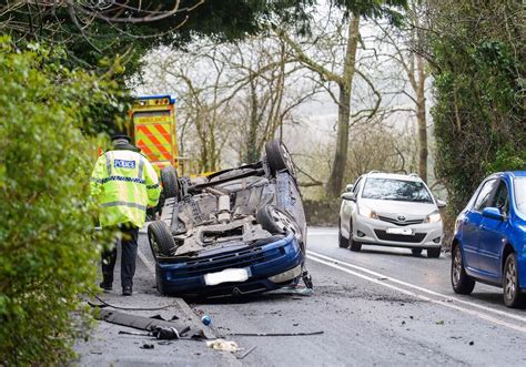 Pictures Show Car On Its Roof After B Crash Near Bath Somerset Live