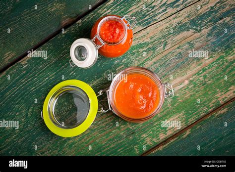 Natural Diy Hot Habanero Sauces Stock Photo Alamy