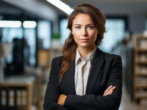 Retrato De Joven Mujer De Negocios Posici N En Un Oficina Con