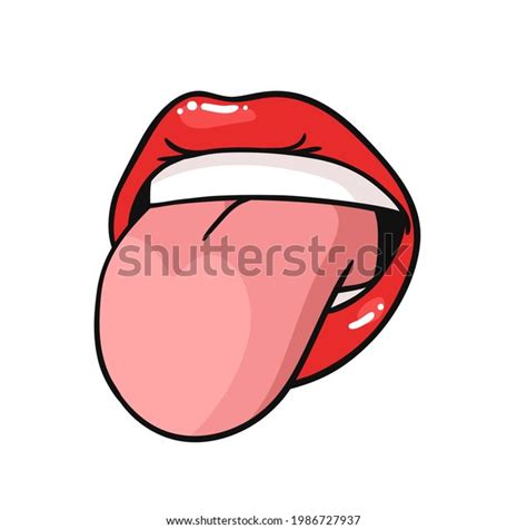 Sexy Female Lips Gloss Red Lipstick Stock Illustration 1986727937