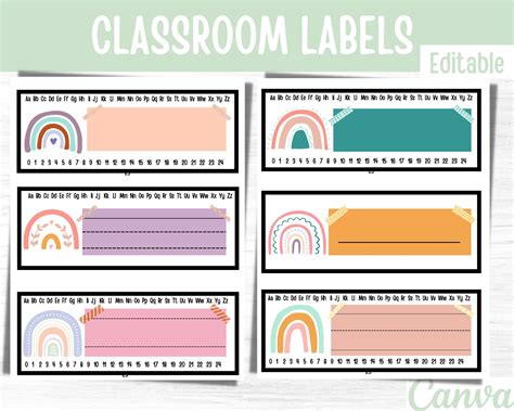 Pastel Rainbow Student Name Plates Classroom Desk Labels And Editable