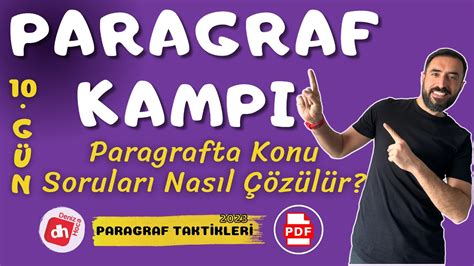 Paragrafta Konu Soruları Nasıl Çözülür TAKTİKLERLE PARAGRAF KAMPI