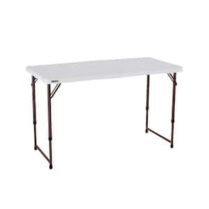 Lifetime Ft Adjustable Height Fold In Half Table Almond The