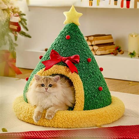 Amazon Christmas Cat Bed Christmas Tree Cat Bed Christmas Cat