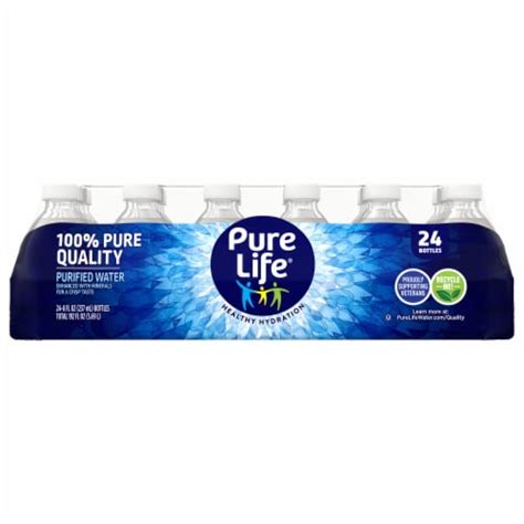 Pure Life Purified Water Plastic Bottled Water 24 Ct 8 Fl Oz Frys