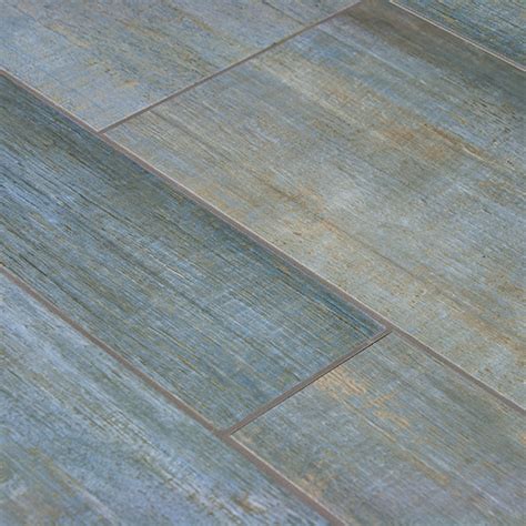 Barrique Blue Wood Plank Porcelain Contemporary Wall And Floor Tile