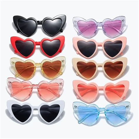 Fashion Clout Goggle Love Heart Sunglasses Shades Uv400 Protection