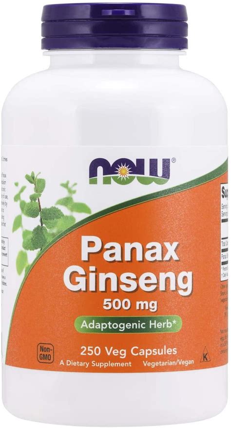 Now Panax Ginseng 500 Mg 250 Capsulas