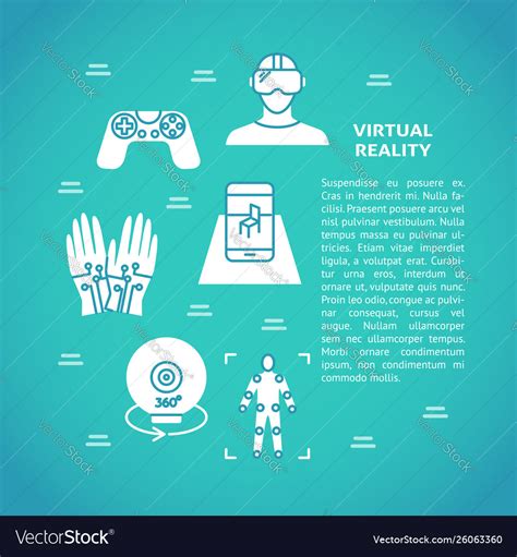 Virtual Reality Concept Poster With Flat Icons Vector Image