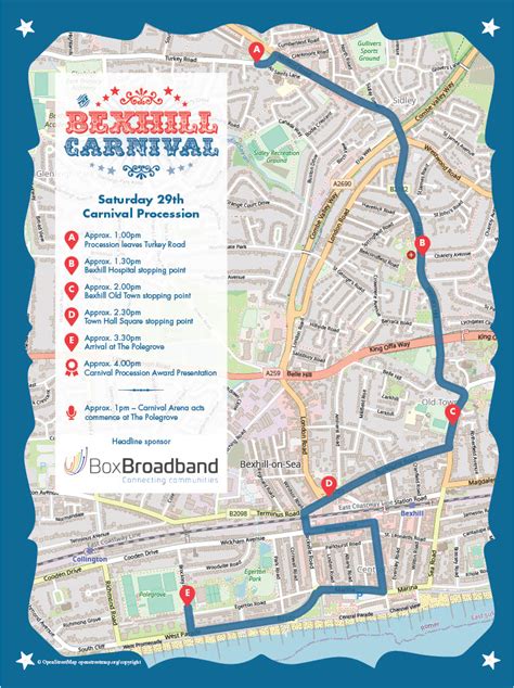 Carnival Route Bexhill Carnival 2024