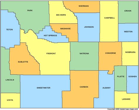 County Map Of Wyoming Zip Code Map