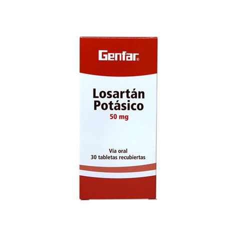 Losartán Potásico 50 Mg Caja X 30 Tabletas Recubiertas Droguería