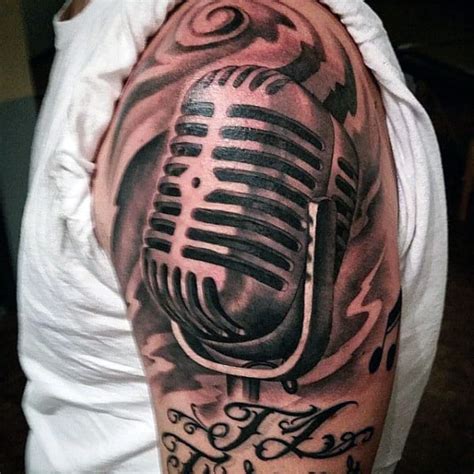 Microphone Tattoo Designs For Men Manly Vocal Ink