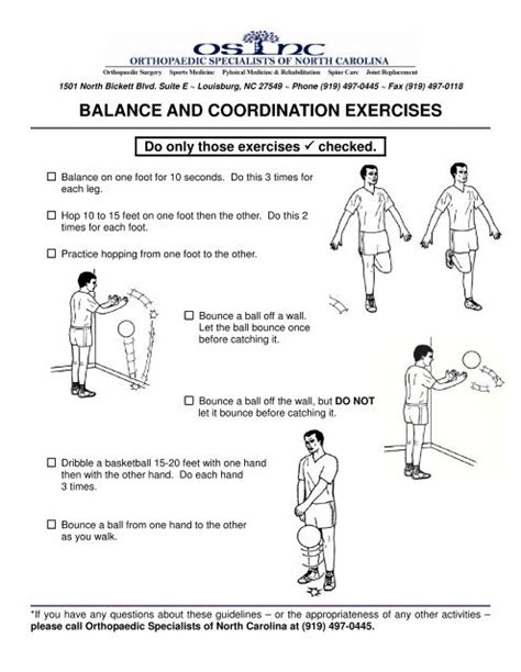 BALANCE AND COORDINATION EXERCISES