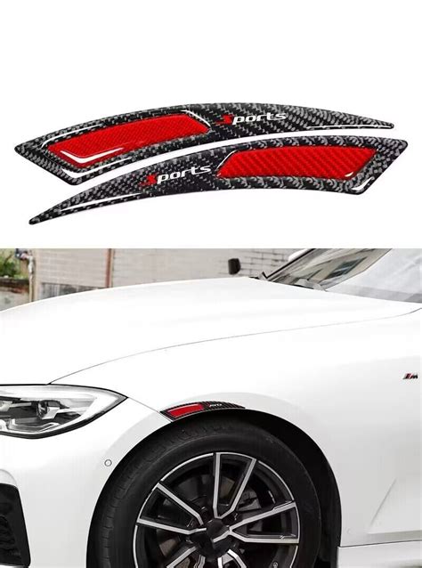 X Carbon Fiber Car Wheel Eyebrow Arch Trim Lips Strip Fender Flare