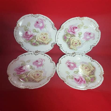 Antique Z S Co Bavaria Roses Marseille Handpainted Salad Etsy