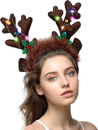 Amazon Lovestown Light Up Reindeer Antlers Headband Christmas