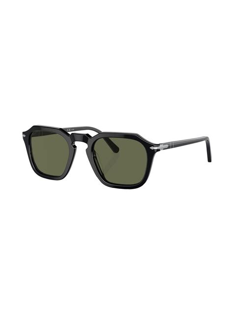 Persol Tinted Lenses Square Frame Sunglasses Black Farfetch