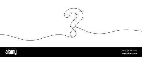 Question Mark Linear Background One Continuous Drawing Of A Question