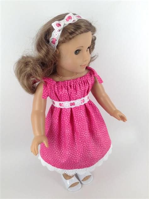 American Girl 18 Inch Doll Clothes Drawstring Dress In Etsy Drawstring Dresses 18 Inch Doll