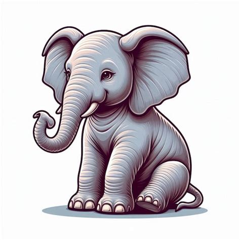 Une Illustration De Dessin Anim De Cute Elephant Vector Vecteur