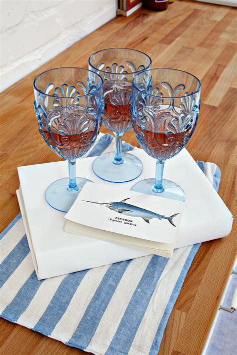 Three Blue Goblet Wine Glasses Photograph By Jalag Robin Kranz Fine Art America