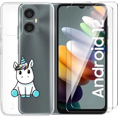 Coque Pour Blackview A Cover X Film De Verre Tremp Silicone