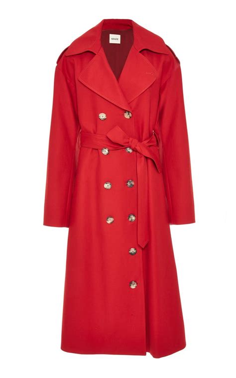 Khaite Lauren Oversized Trench Color Red Long Coat Coat Moda