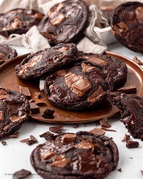 Gluten Free Triple Chocolate Cookies Sisters Sans Gluten