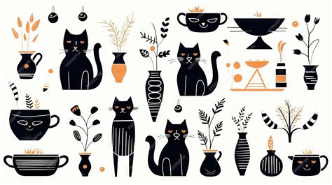 Premium AI Image | Abstract minimalistic aesthetic backgrounds with cats