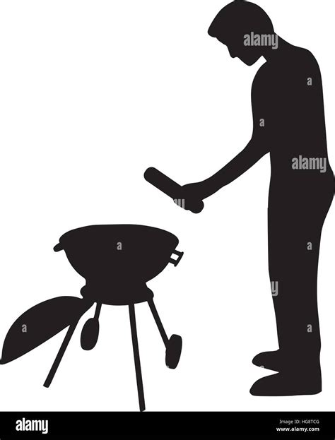 Silueta De Un Hombre Por La Parrilla Imagen Vector De Stock Alamy