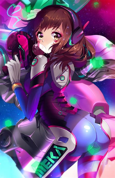 Long Hair Brunette Ass Anime Anime Girls Overwatch D Va