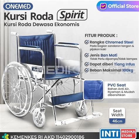 Jual ZL ONEMED Kursi Roda STANDAR Rumah Sakit SPIRIT Ban Mati Kota